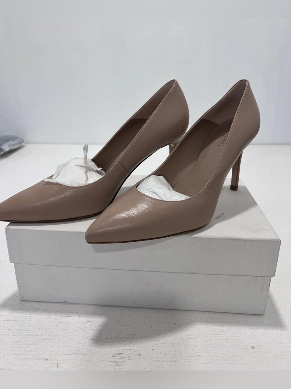L.K. Bennett Beige Patent Leather Platform Stiletto Pumps  Floret  Size 40 Taupe
